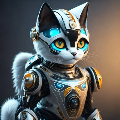 RoboCat with Shifting Colors and Robot Shield