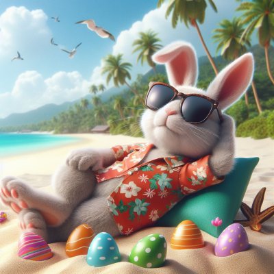 Easter Bunny enjoying the beach view